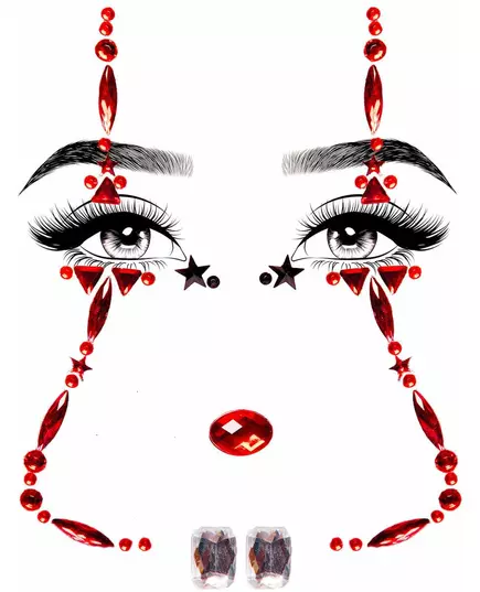 Bijoux pour visage adhésifs clown effrayant