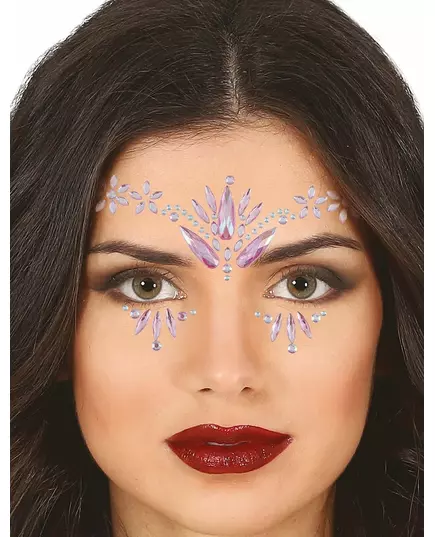 Bijoux pour visage adhésifs cristaux roses
