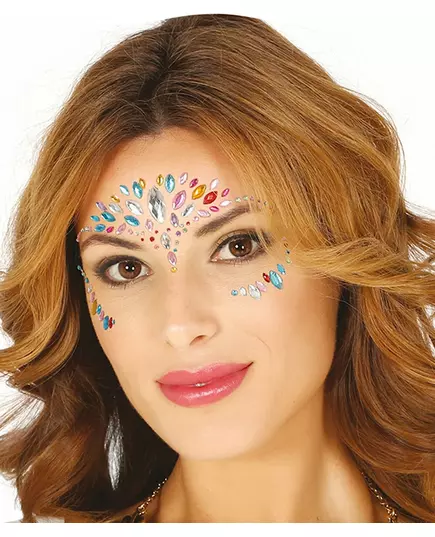 Bijoux pour visage adhésifs multicolores