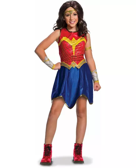Déguisement classique Wonder Woman Justice League™ fille, Taille: 3–4 ans (90 à 104 cm)