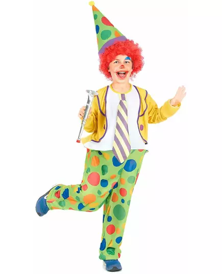 Clown outfit voor jongens, Maat: 4–6 jaar (110–120 cm)