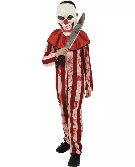 Déguisement clown rayé rouge et blanc adolescent