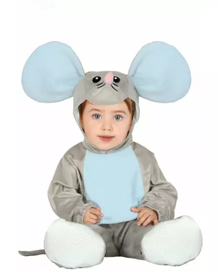 Grijze muis pak met capuchon voor baby's