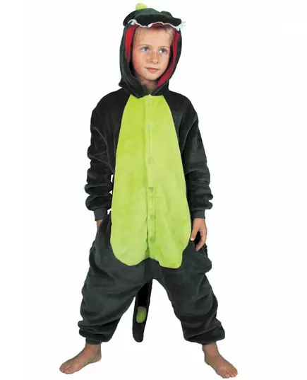 Déguisement combinaison dino vert enfant, Taille: 4–6 ans (110 cm)