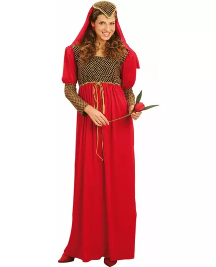 Déguisement médiéval rouge femme, Taille: Small