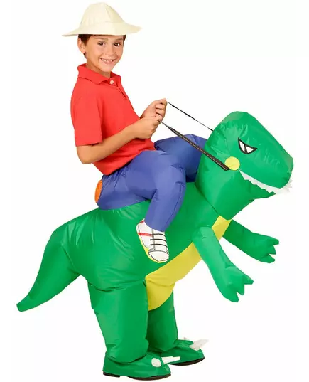 Opblaasbaar dinosaurus kostuum voor kinderen