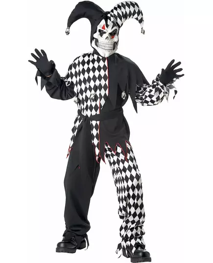 Déguisement joker diabolique noir et blanc enfant