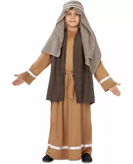 Bruin herder Joseph kostuum voor jongens, Maat: 6 jaar (110–122 cm)