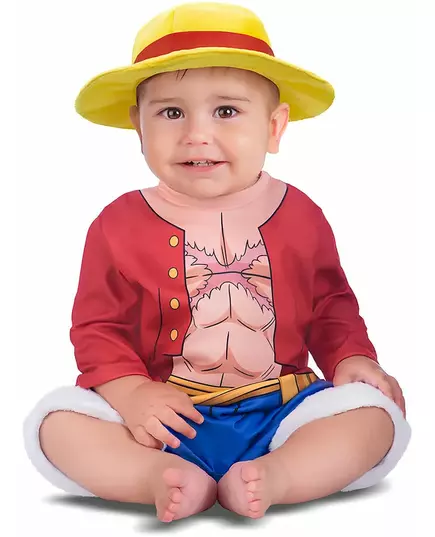 One Piece™ Luffy kostuum voor baby's, Maat: 1–2 jaar (80-92 cm)