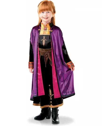 Luxe Anna Frozen 2™ kostuum voor meisjes, Maat: 3–4 jaar (90 tot 104 cm)