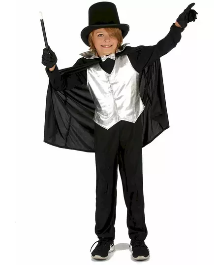 Déguisement Magicien Argent Garçon, Taille: 5–6 ans (S)
