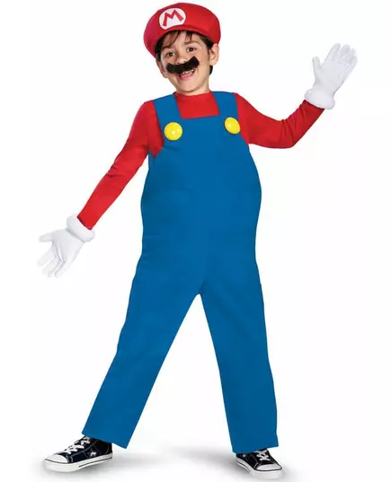 Luxe Mario™ kostuum voor kinderen, Maat: 5–6 jaar (109–126 cm)