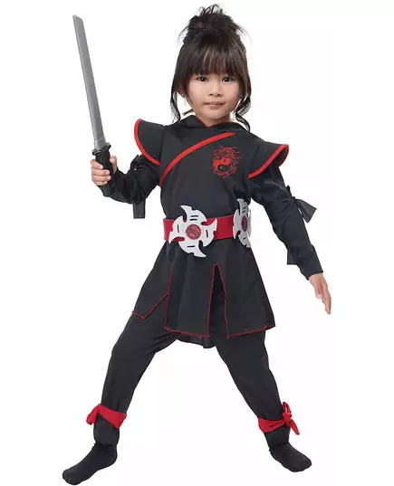 Déguisement ninja luxe fille, Taille: 3–4 ans (101 cm)