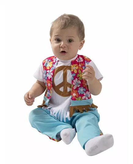 Déguisement petit hippie bébé, Taille: 6–12 mois (67–69 cm)