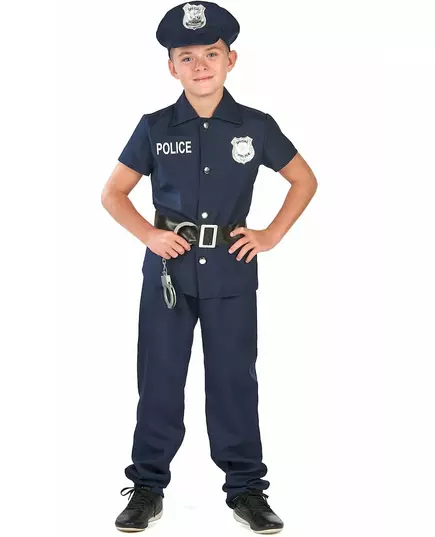 Déguisement policier à manches courtes enfant, Taille: 10–12 ans (130–140 cm)