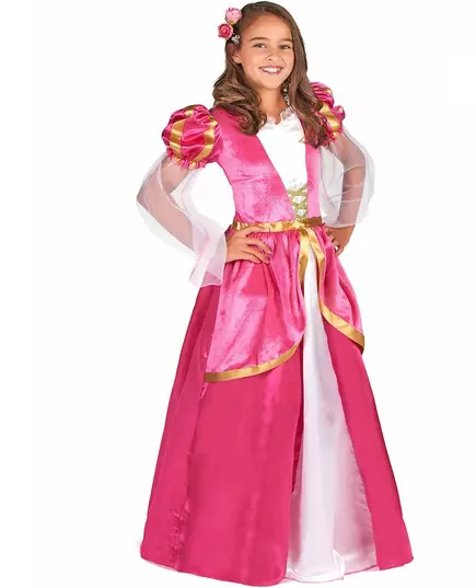 Déguisement princesse médiévale rose fille, Taille: 3–4 ans (92–104 cm)