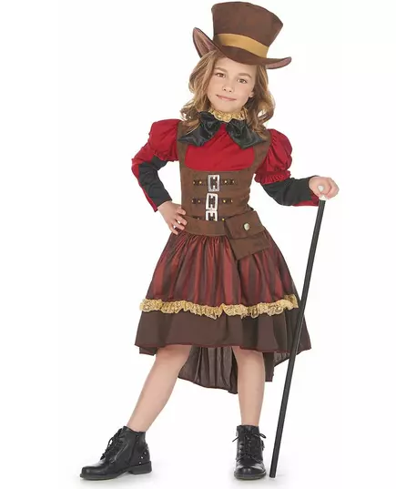 Déguisement steampunk luxe fille, Taille: 7–9 ans (120–130 cm)