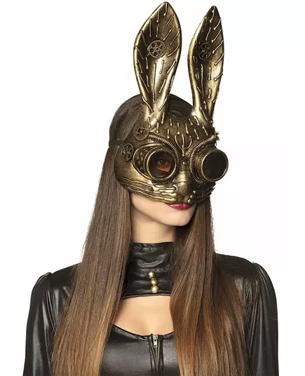 Goudkleurig Steampunk konijn masker voor volwassenen