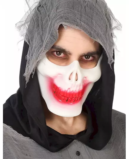 Demi masque squelette ensanglanté adulte