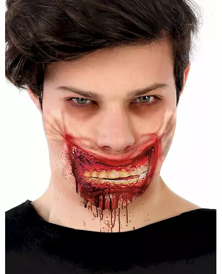 Bloederige neppe zombie mond wond