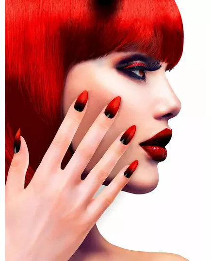 Faux ongles adhésifs noirs et rouges femme