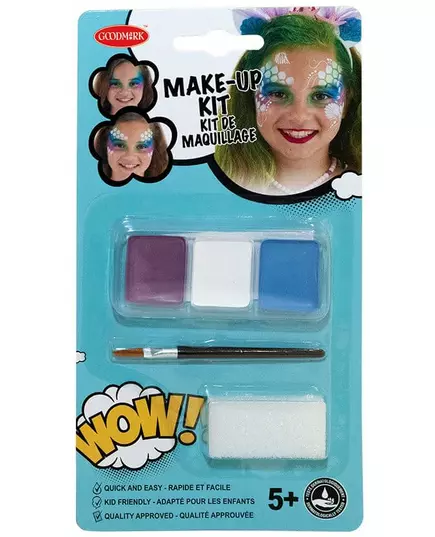 Kit maquillage sirène avec pinceau et éponge fille