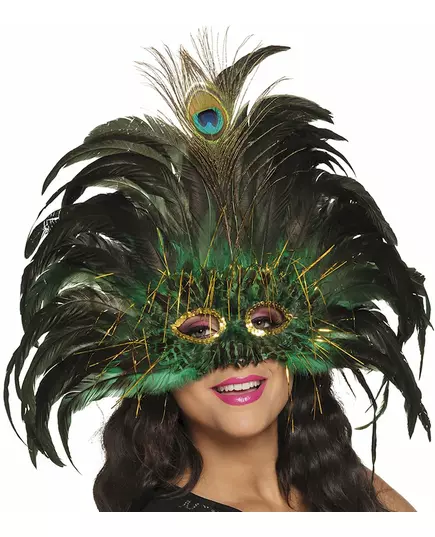 Venetiaans pauw masker met veren voor volwassenen