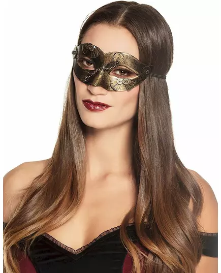 Loup steampunk rouages dorés femme