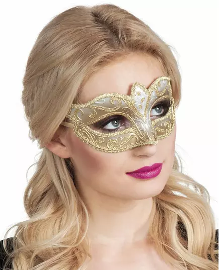 Goudkleurige Venetiaanse masker voor vrouwen