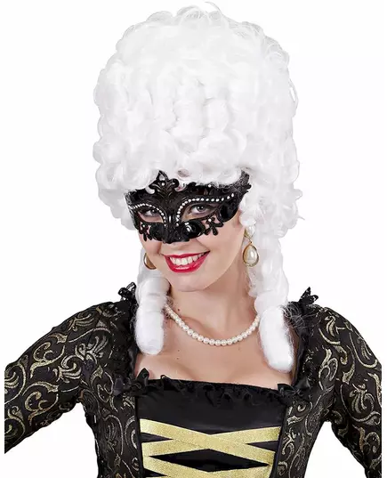 Venetiaans masker met zwarte strass voor volwassenen