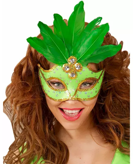 Loup vert avec plumes femme