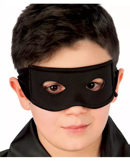 Zwart ridder masker van stof voor kinderen