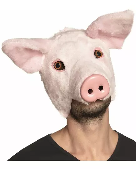 Masque de cochon en peluche pour adulte