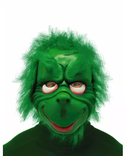 Masque de créature de Noël verte grincheuse adulte