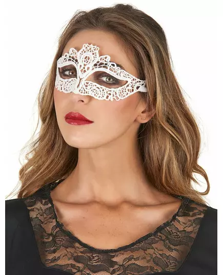Masque dentellé blanc femme