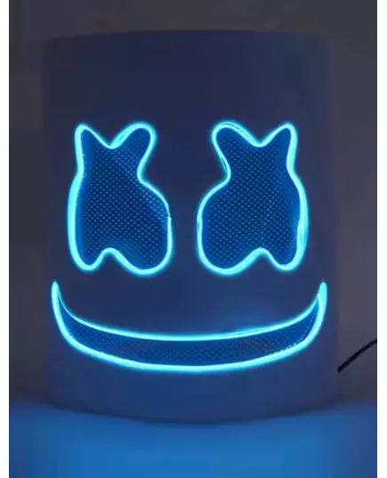 Masque DJ guimauve led bleu adulte