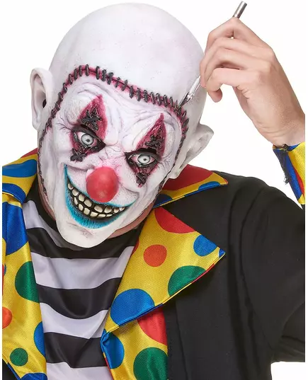 Gehechte schedel clownsmasker voor volwassenen