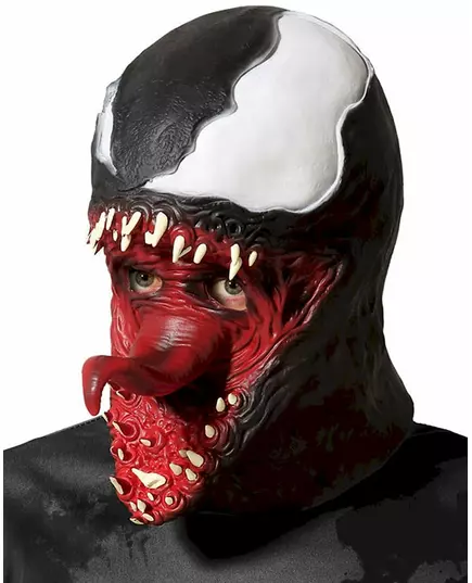 Masque latex symbiote noir et blanc adulte
