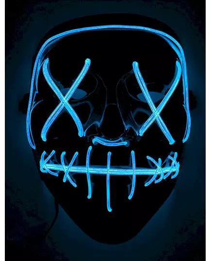 Blauw lichtgevend led masker voor volwassenen