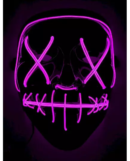 Masque led lumineux fuchsia adulte
