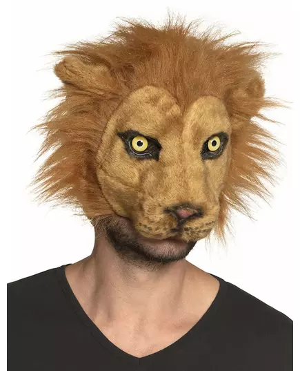 Masque lion peluche adulte
