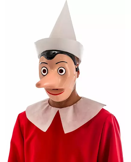 Masque plastique Pinocchio™ avec nez détachable adulte