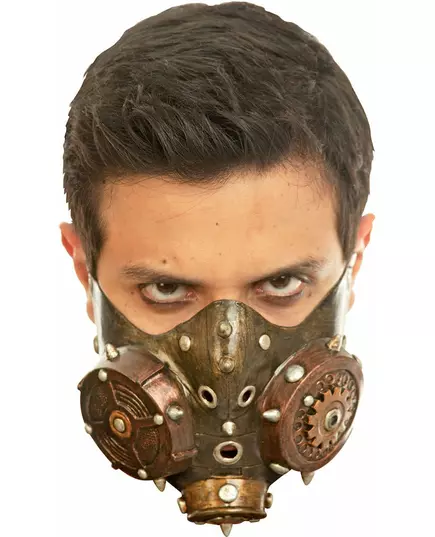 Koperkleurig Steampunk half masker voor volwassenen