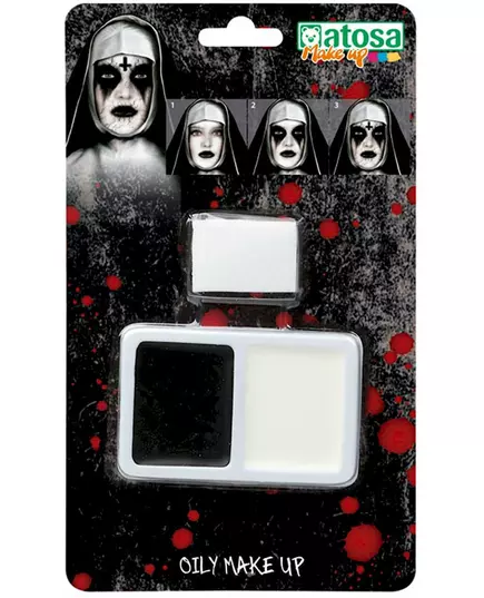 Palette maquillage Halloween noir et blanc