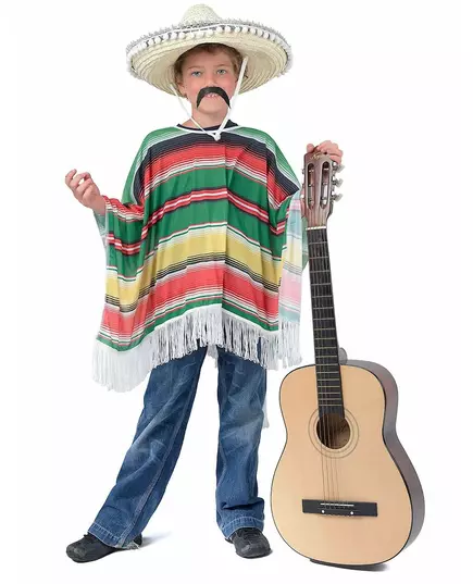 Gekleurde klassieke Mexicaanse poncho voor kinderen