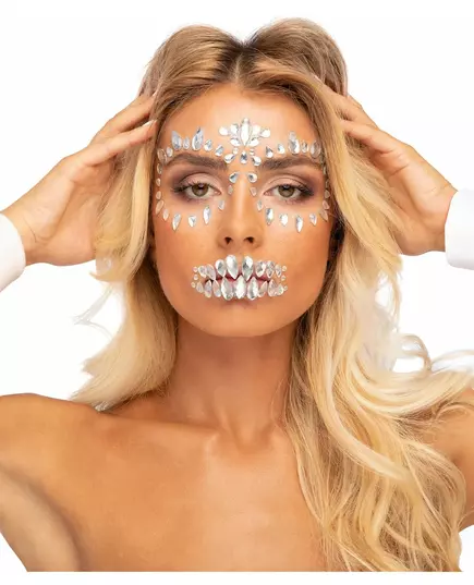 strass adhésifs pour visage de squelette