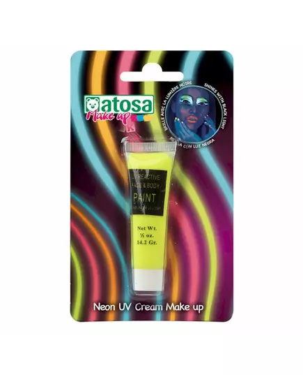 Tube de maquillage néon jaune UV