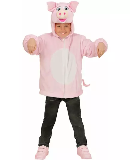 Vest met capuchon varken voor kinderen, Maat: 1–2 jaar (90 cm)