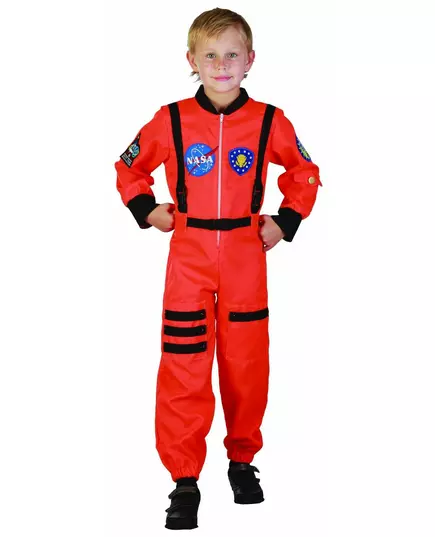 Déguisement astronaute orange garçon, Taille: 7–9 ans (120–130 cm)