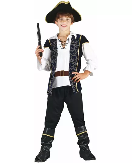 Déguisement pirate bleu et blanc garçon, Taille: 7–9 ans (120–130 cm)